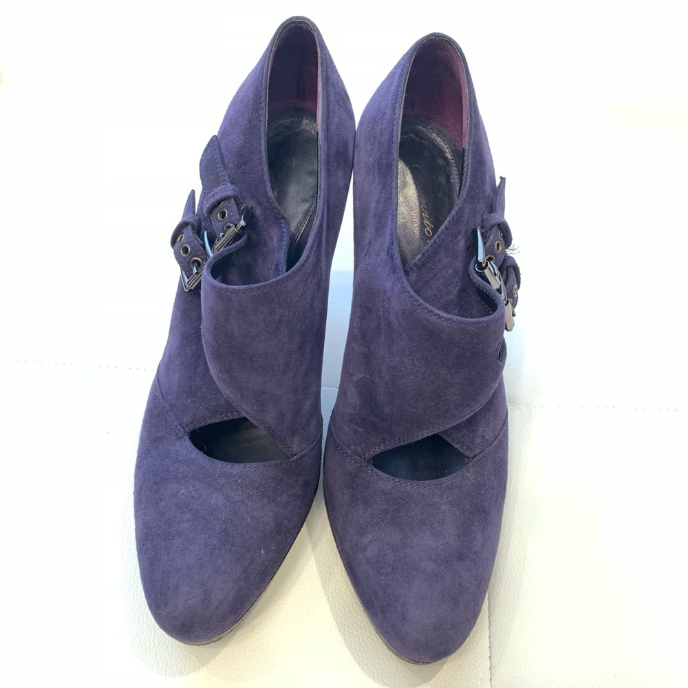 GIANVITO ROSSI Suede Purple Booties Sz 39